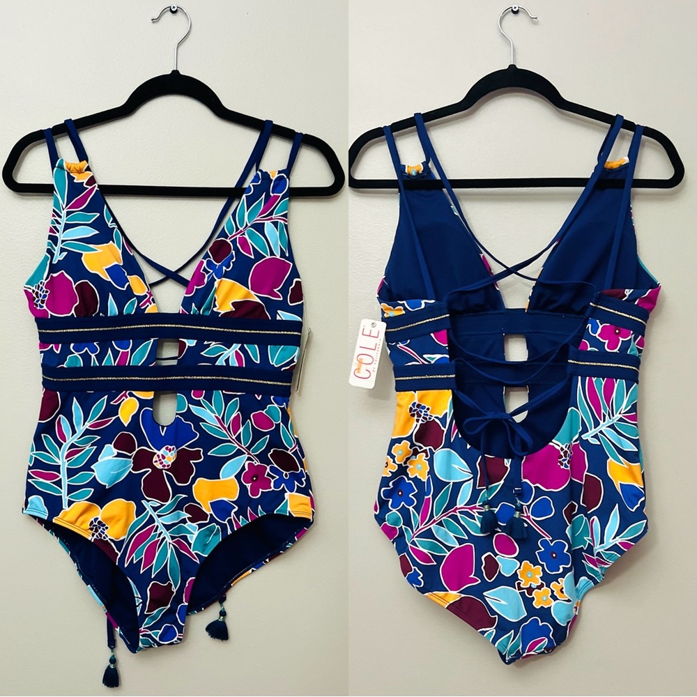✨NWT✨COLE OF CALIFORNIA▪️ Women’s One Piece Colorful Floral Swimsuit - Picture 3 of 15